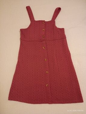 Forever Me Cable-Knit Button Front Dress in Dusty Rose